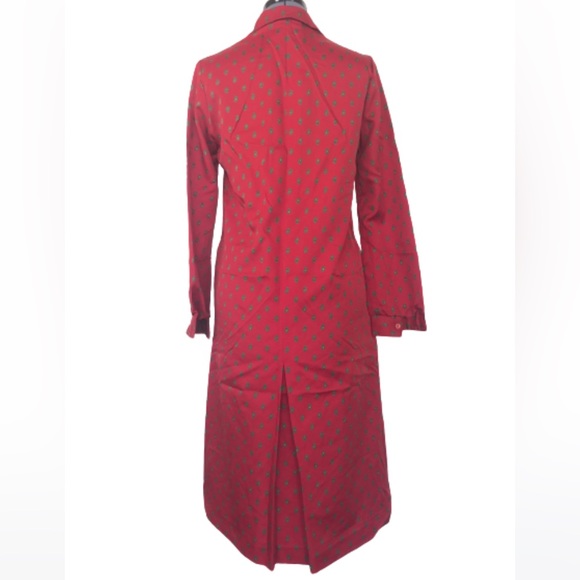 Vintage Maroon Paisley Long Nightgown Dress Silky Straight Loose with Pockets - Picture 9 of 13